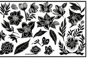 Women and flowers tattoo idea