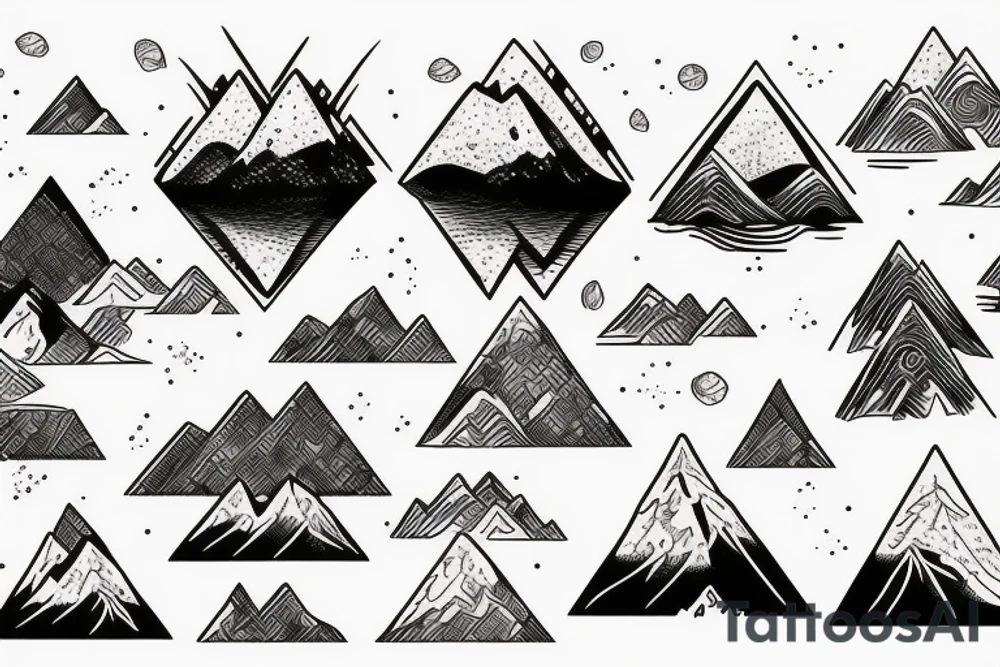 Mountain background with water reflection tattoo idea