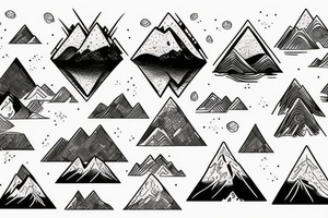 Mountain background with water reflection tattoo idea
