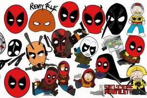 Colour kenny southpark roulette the mask Deadpool tattoo idea