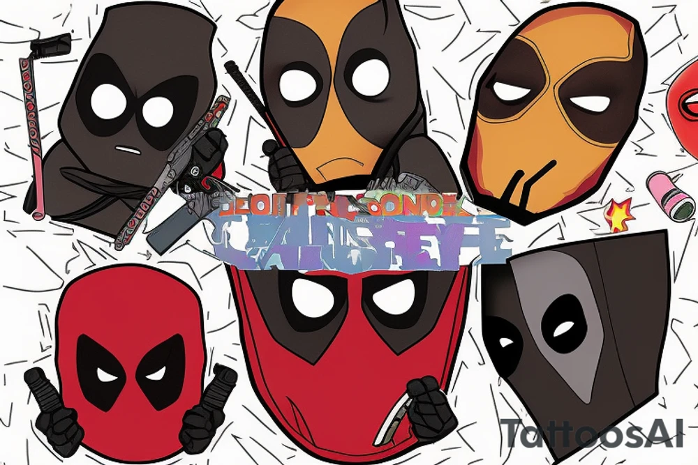 Colour kenny southpark roulette the mask Deadpool tattoo idea