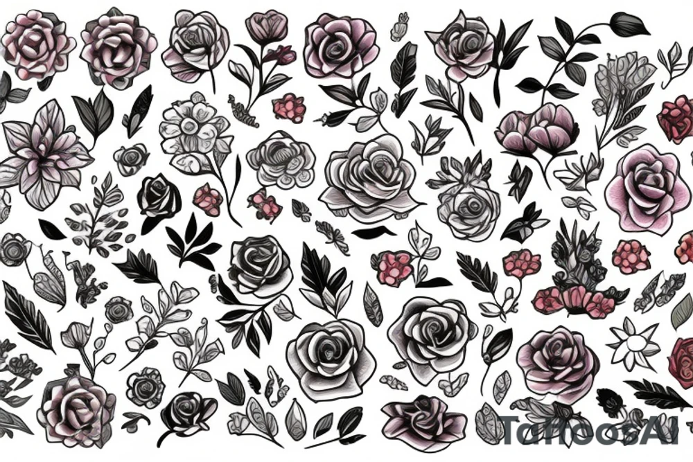 Women and flowers tattoo idea