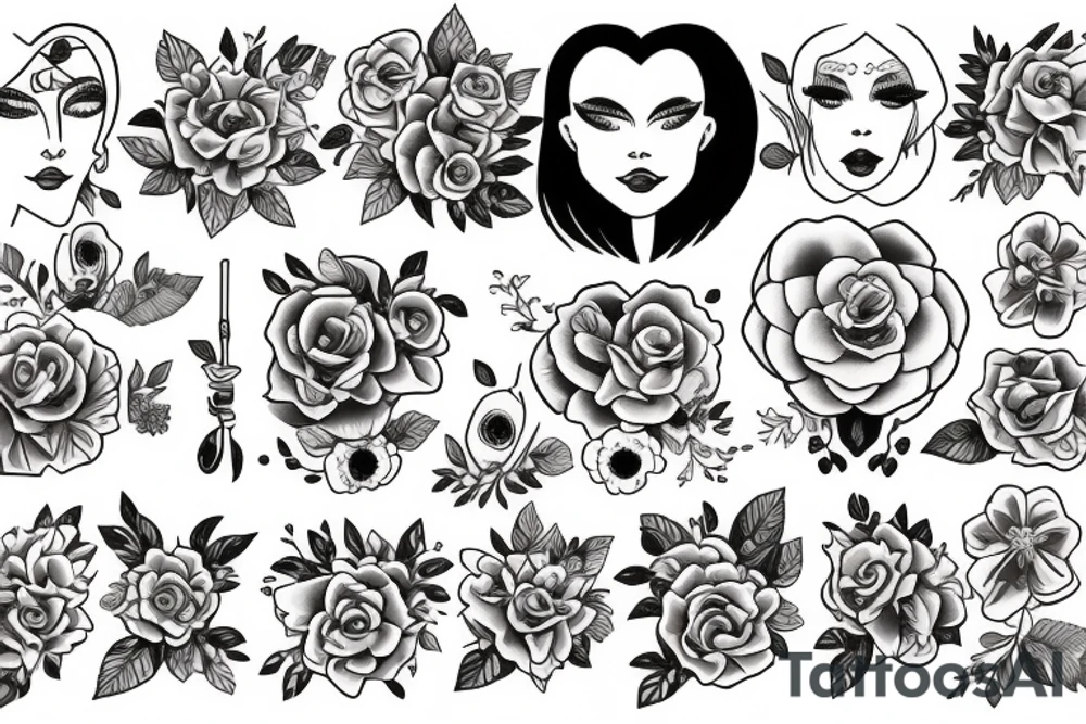 Women and flowers tattoo idea