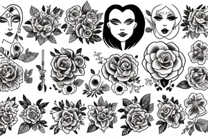 Women and flowers tattoo idea