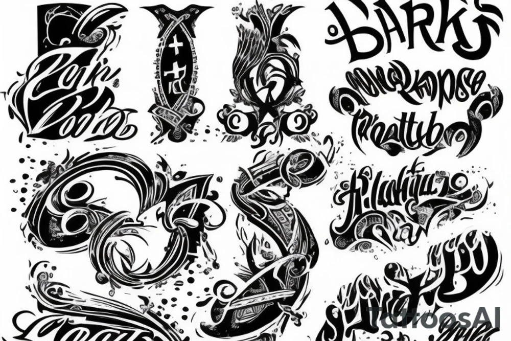 Dark lettering tattoo idea