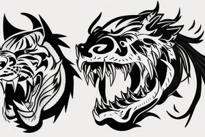 Dragon fighing with a tiger tattoo idea