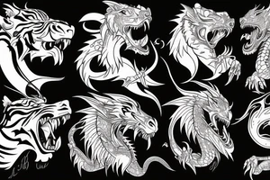 Dragon fighing with a tiger tattoo idea