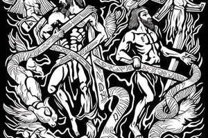 Jesus on the cross, inscription god’s son ,army ,tiger fight with snake tattoo idea