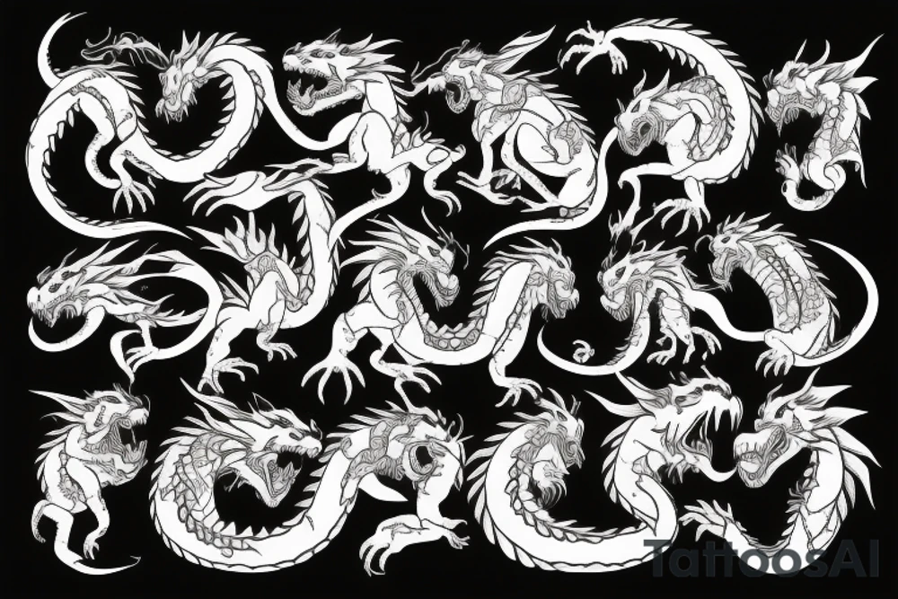 Dragon fighting with tiger tattoo idea