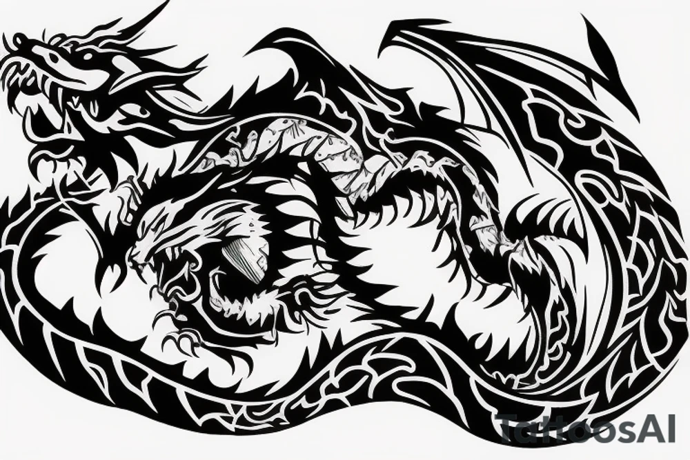 Dragon fighting with tiger tattoo idea