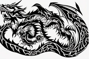 Dragon fighting with tiger tattoo idea