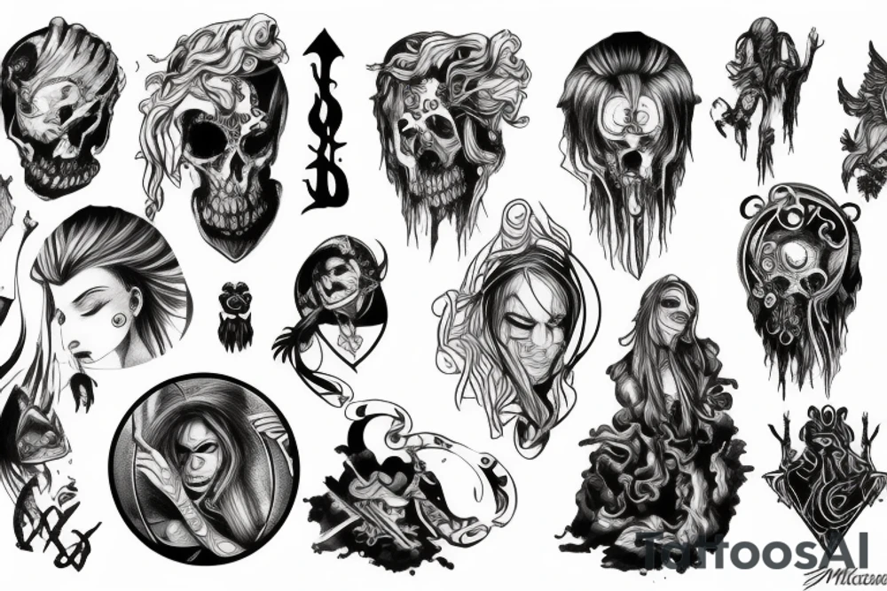 Mystic metal band tattoo idea