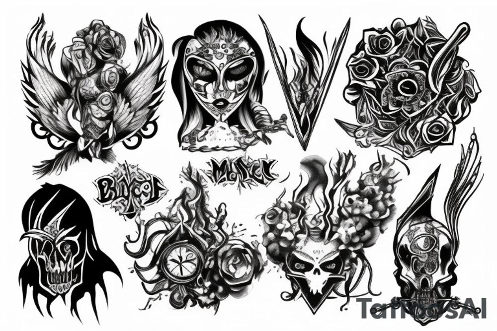 Mystic metal band tattoo idea
