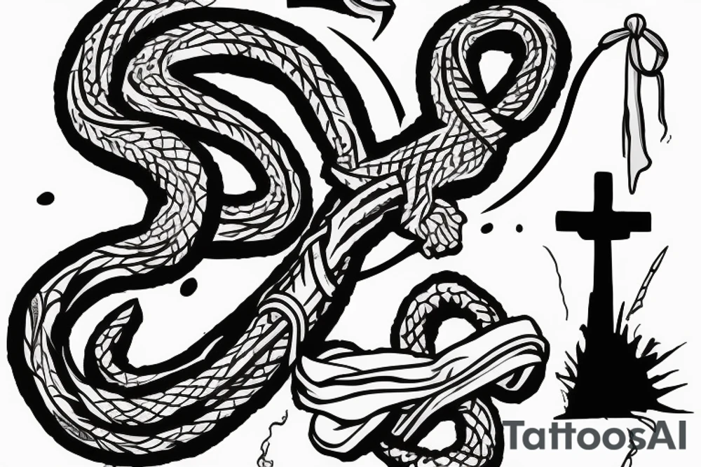 Jesus on the cross, inscription god’s son ,army ,tiger fight with snake tattoo idea