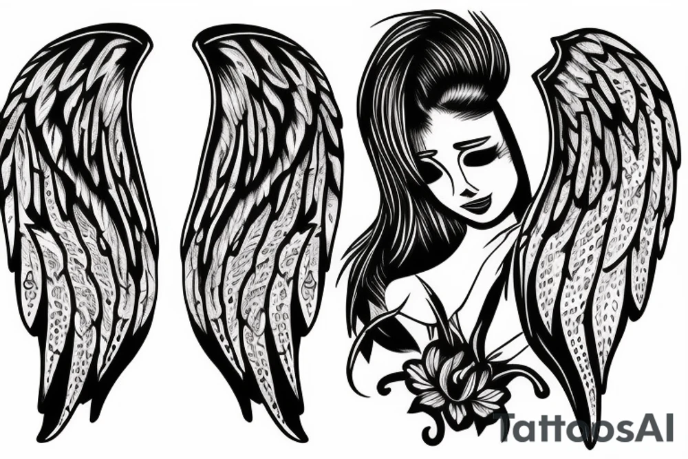 Angel and animals tattoo idea