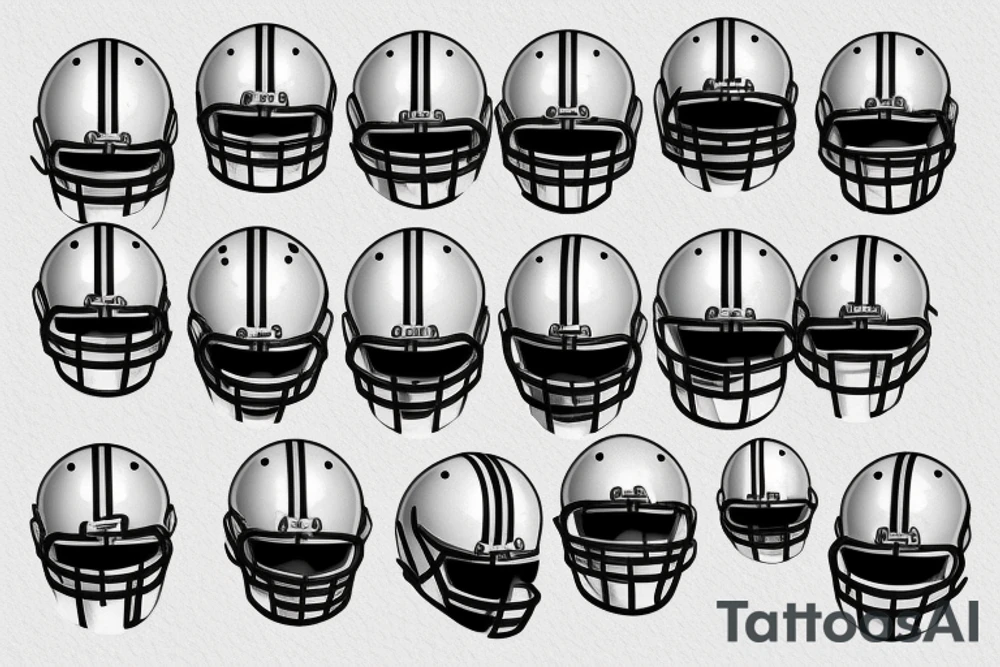 Hand holding a football helmet tattoo idea
