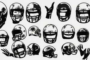 Hand holding a football helmet tattoo idea