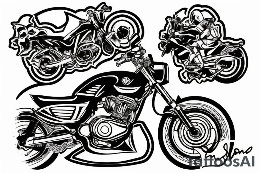Honda moto time tattoo idea