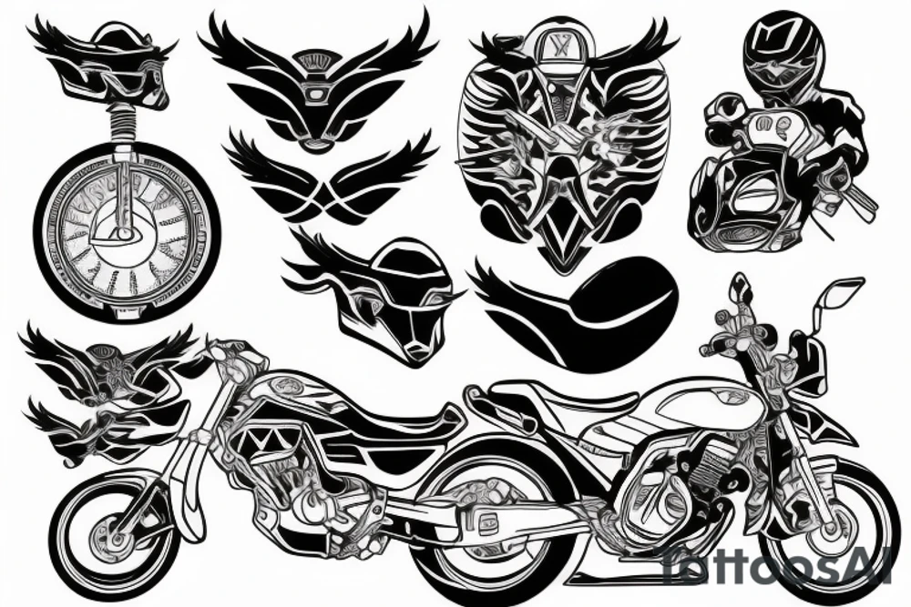 Honda moto time tattoo idea