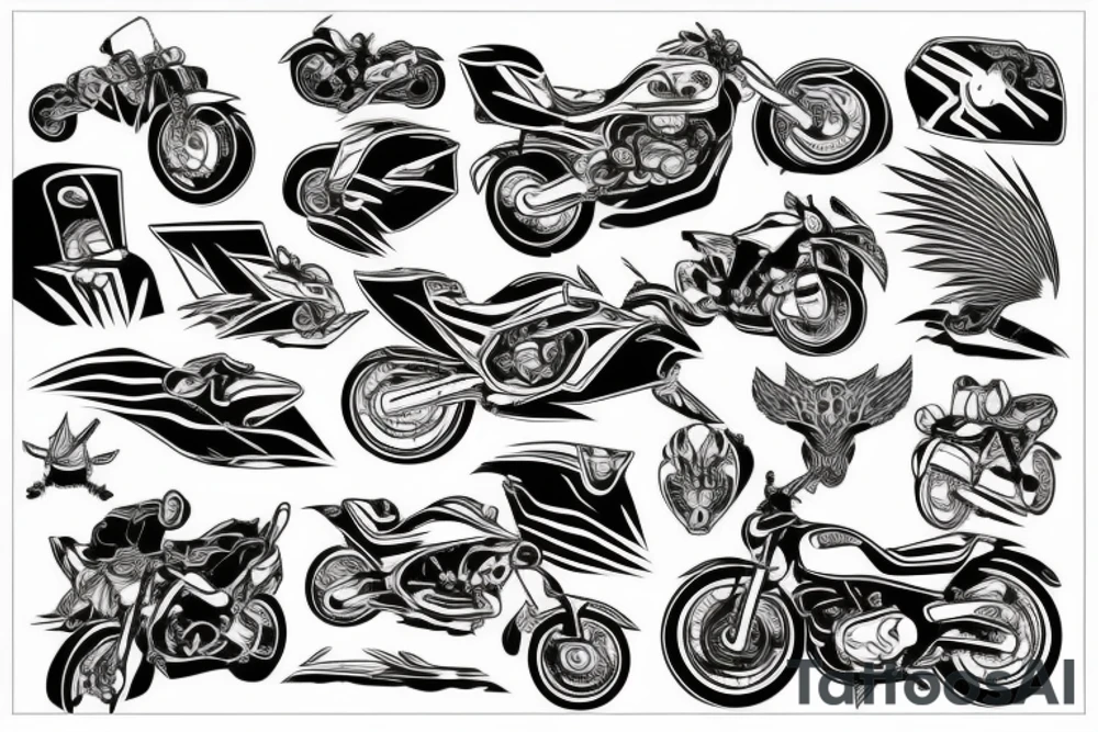 Honda moto tattoo idea