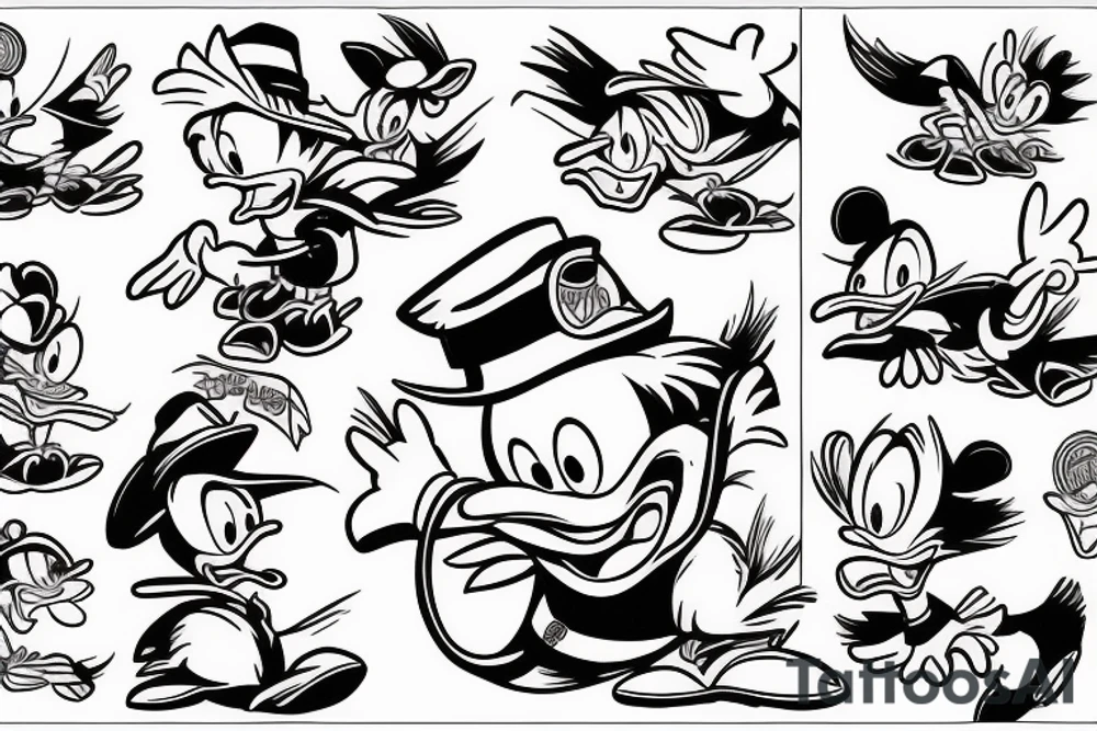 tired of life donald duck tattoo idea