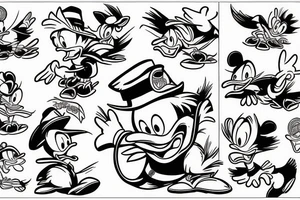 tired of life donald duck tattoo idea