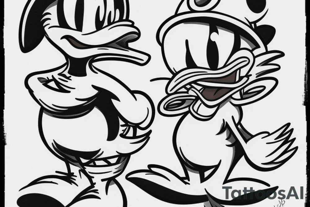tired of life donald duck tattoo idea