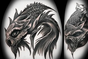 Witcher lake monster bird tattoo idea