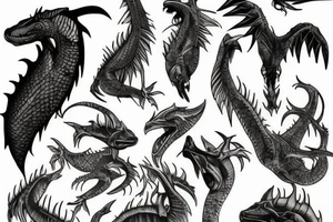 Witcher lake monster bird tattoo idea