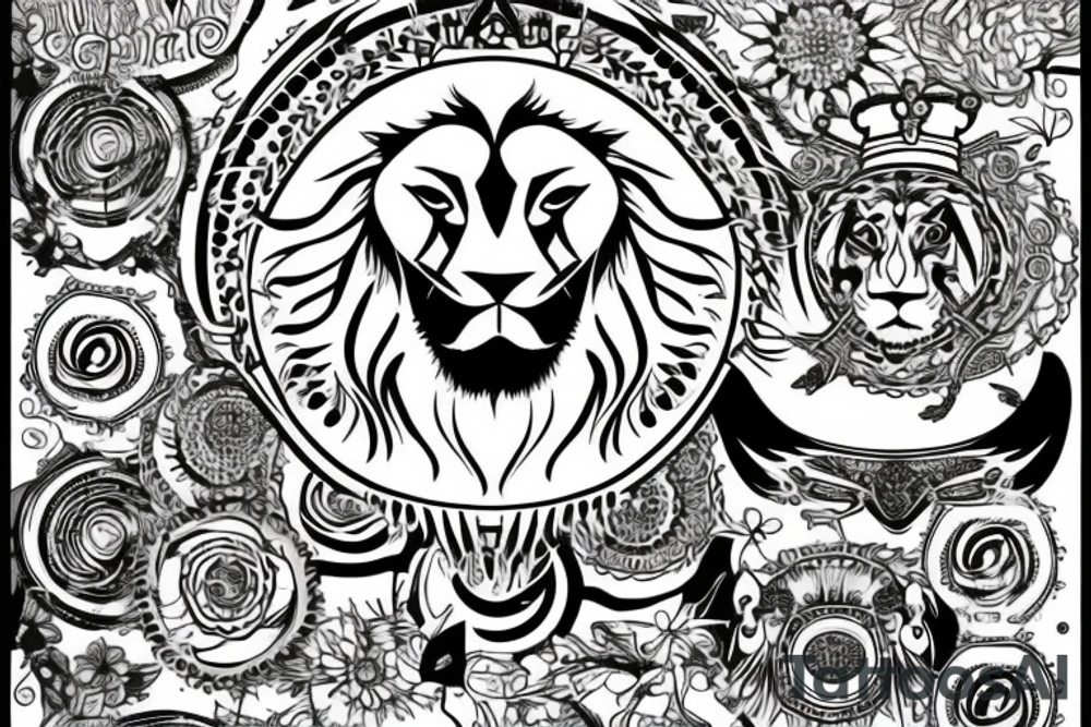 Lion with crown tattoo idea