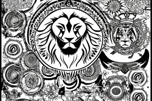 Lion with crown tattoo idea