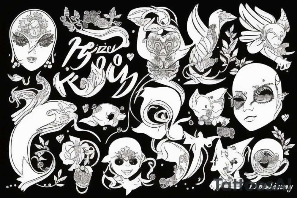 Kobieta z kartami w ręce tattoo idea