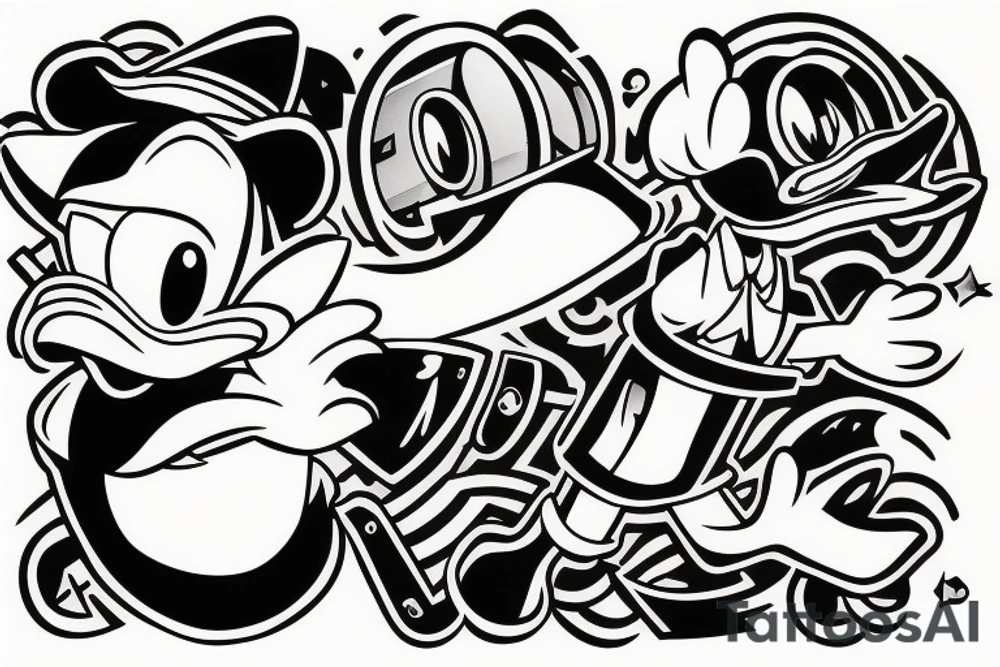 tired of life donald duck cigar tattoo idea