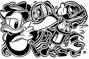 tired of life donald duck cigar tattoo idea