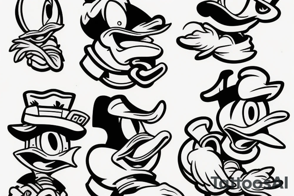 tired of life donald duck cigar tattoo idea
