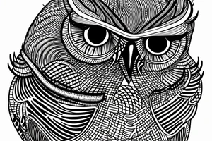 A grapihic-contour owl, tattoo idea