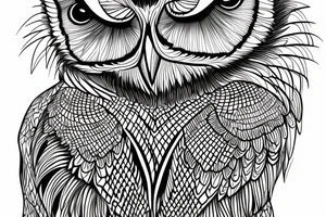 A grapihic-contour owl, tattoo idea