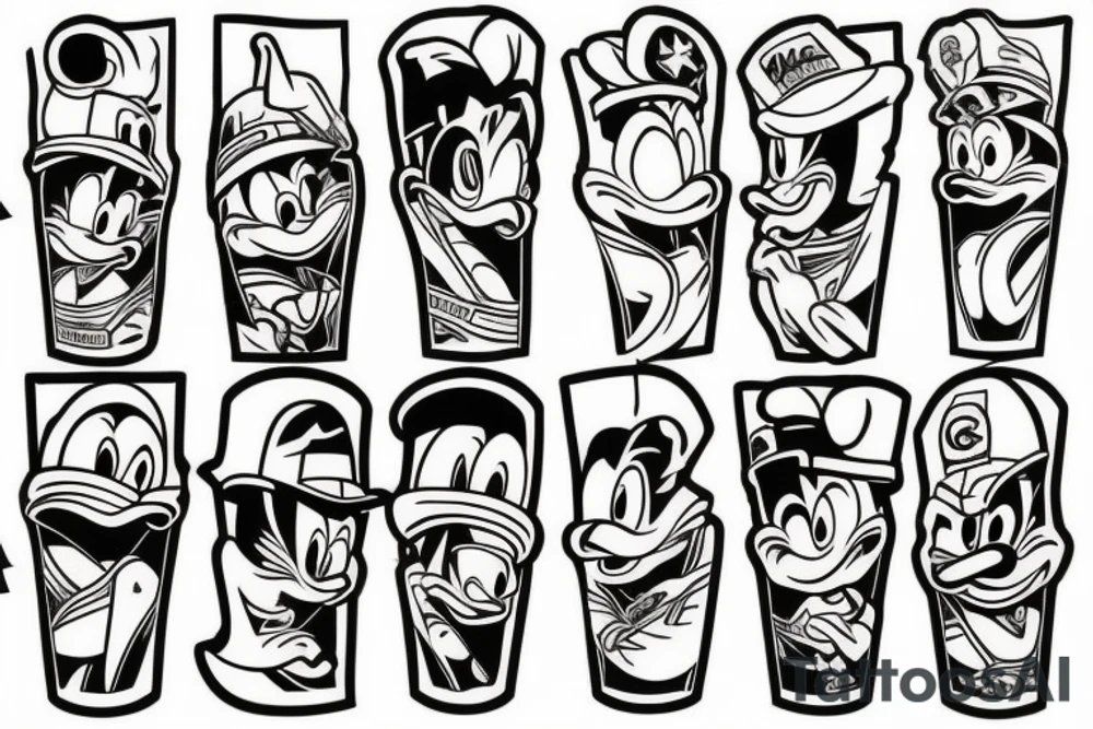 donald duck cigar tattoo idea