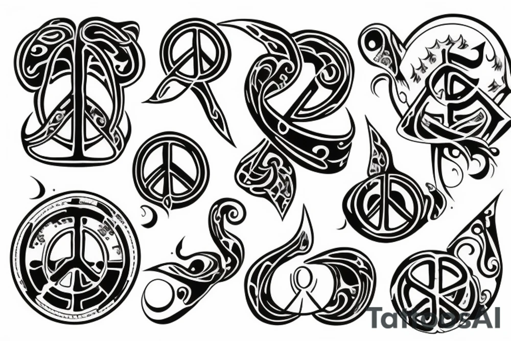 Peace and chaos balance tattoo idea