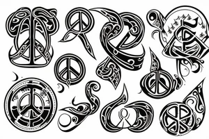 Peace and chaos balance tattoo idea