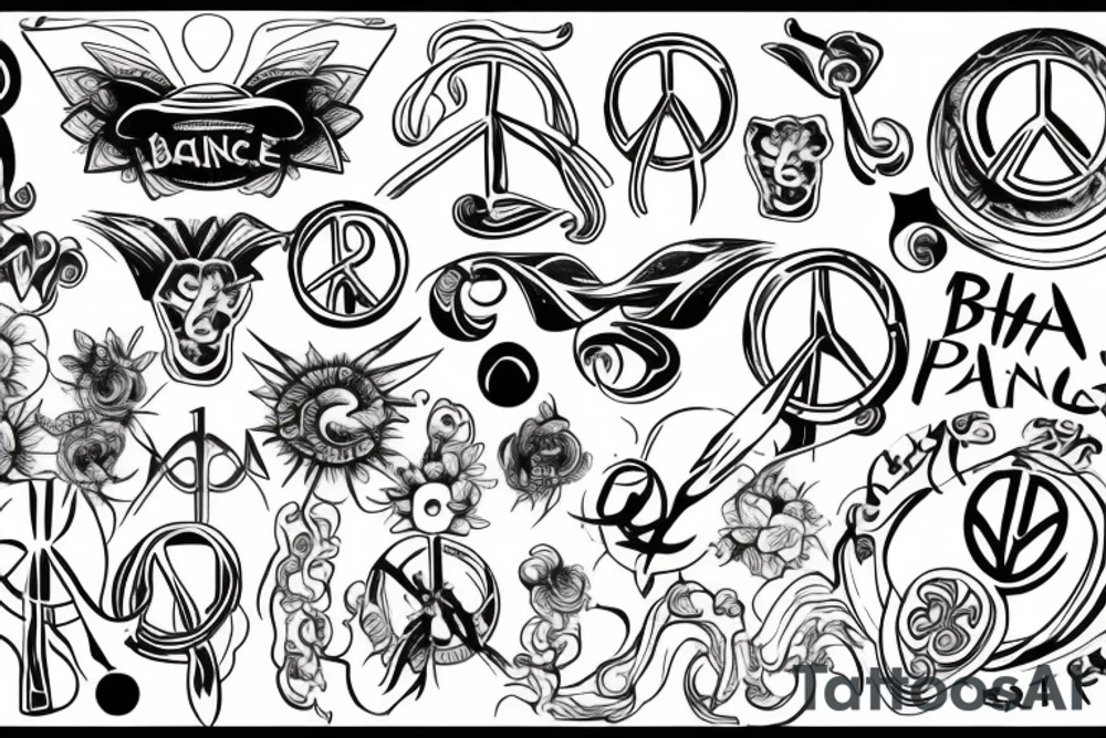 Peace and chaos balance tattoo idea