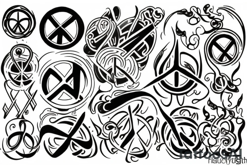 Balance beetween peace and chaos tattoo idea