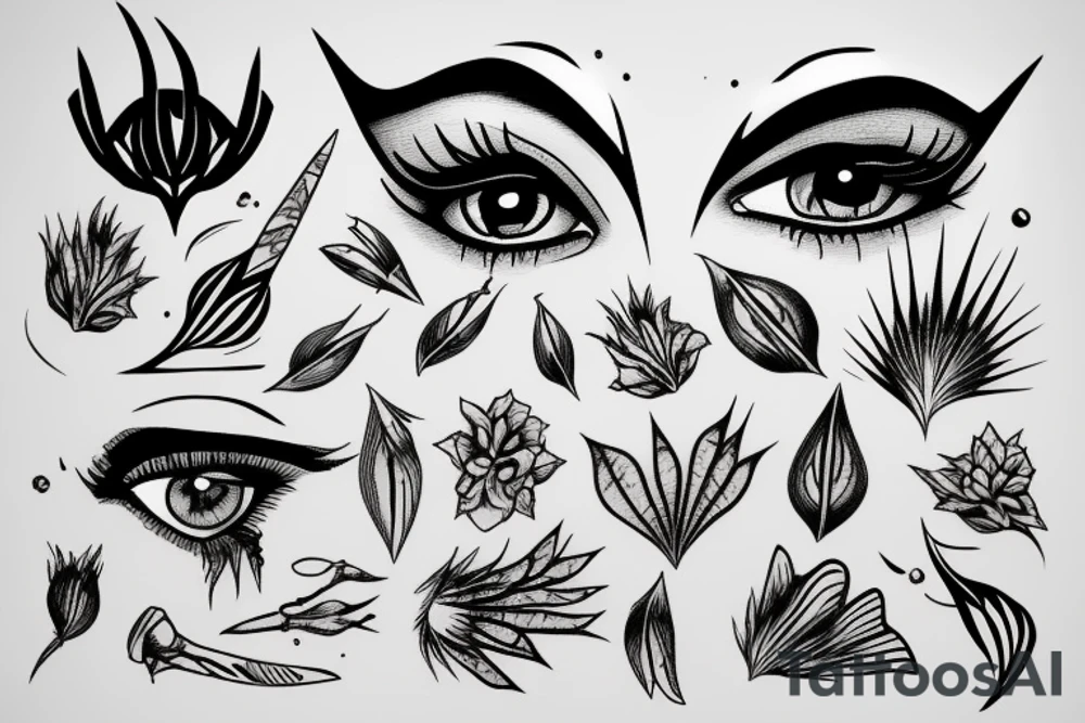 Thorn under crying eye tattoo idea