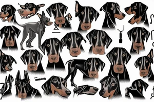 angry doberman tattoo idea