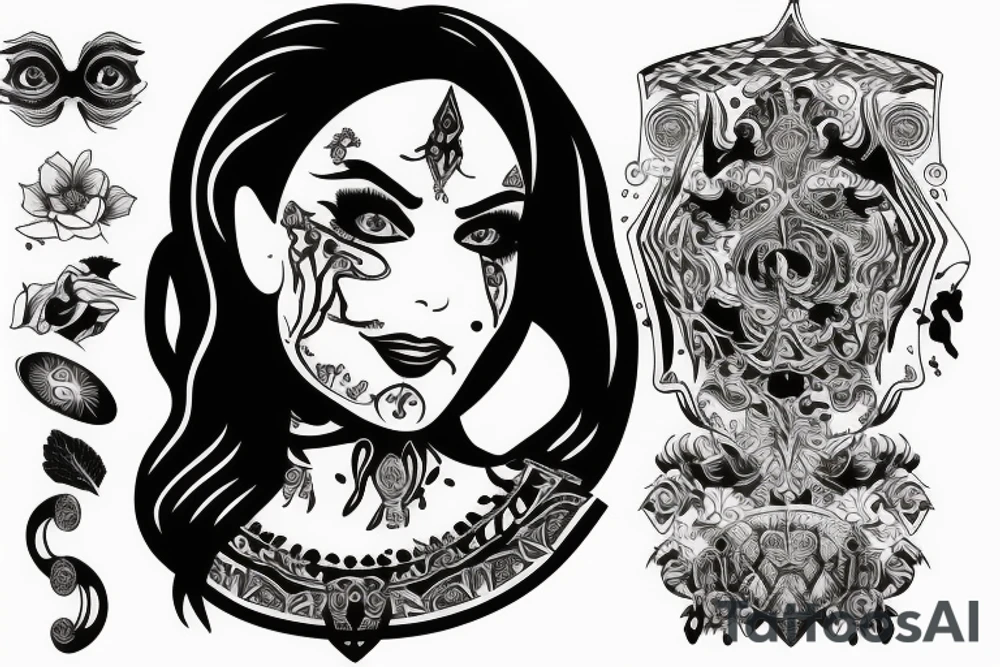 ancient face tattoo idea