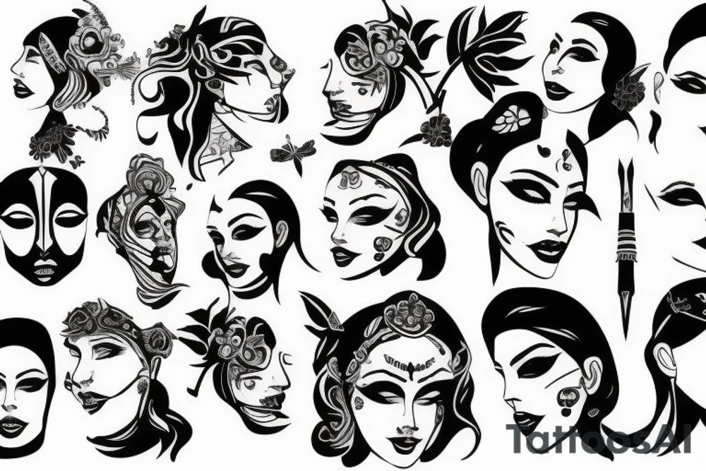 ancient face tattoo idea
