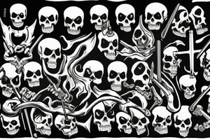 Grim reaper at the grave tattoo idea