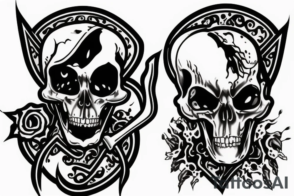 Grim reaper at the grave tattoo idea