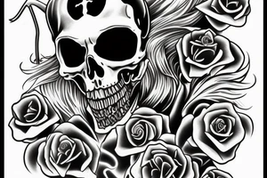 Grim reaper at the grave tattoo idea