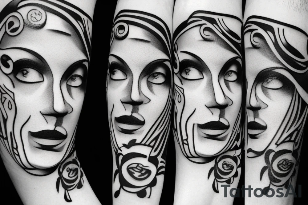 old greek face tattoo idea